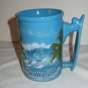 Sea World SeaWorld Surfboard Handle 5 Inch Tall Mug